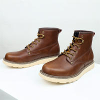 Botas de hombre versátiles de moda americana de cuero británico para exteriores con suela gruesa - details 4