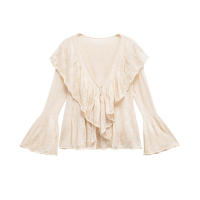 OUWU-Camisa de punto nueva de primavera única, estilo de mujer, cuello redondo, Color sólido, diseño de cabeza suelta 3456101 - details 1