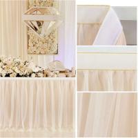 Mantel de Mesa de Fiesta de Tul Rosa y Morado Accesorio de Hogar para Cumpleaños y Boda - details 0