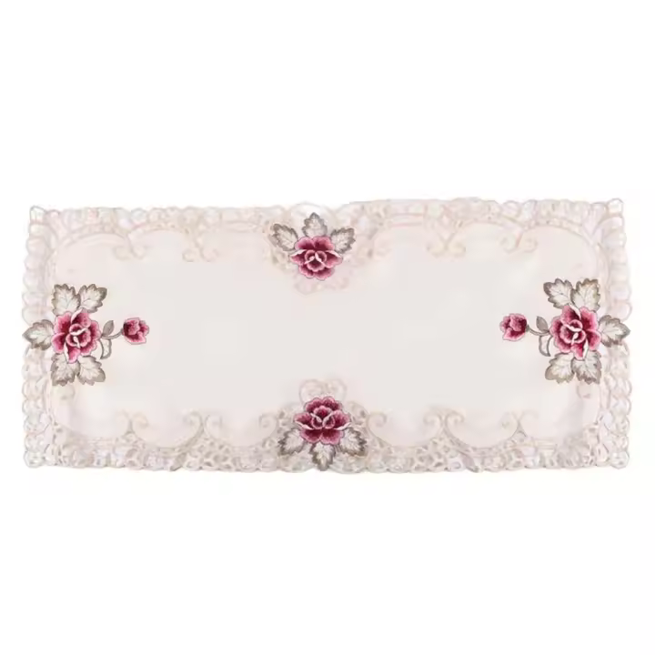 Mantel impermeable bordado para restaurante de jardín europeo, decoración del hogar, fiesta de boda, 40x85cm - 1