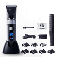 Cortapelos Profesional HATTEKER Cuchilla Cerámica Impermeable Pantalla LED Para Barba - details 0