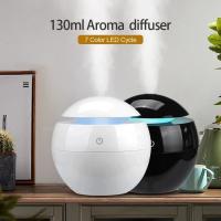 Humidificador de aire portátil, difusor de Aroma ultrasónico USB, luz LED nocturna, difusor de aceite esencial eléctrico, aromaterapia, negro - details 5