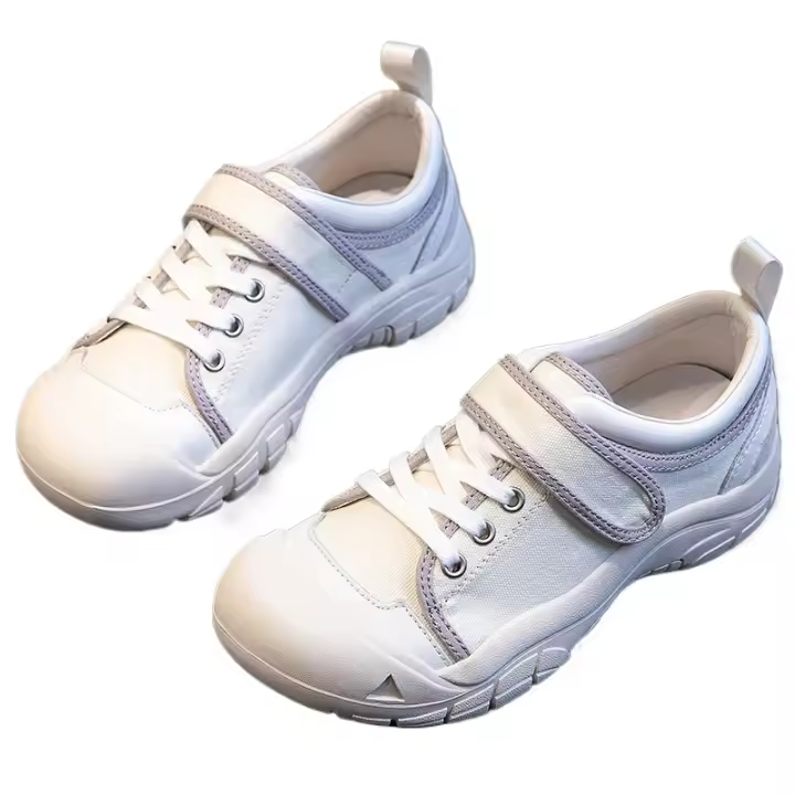 Primavera 2025 nuevos zapatos de cuero para mujer, deportivos versátiles, con aumento de altura, de lona blanca, zapatos de plataforma casual para mujer, estilo papá. - 1