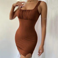 Vestido de punto de tirantes de temperamento Delgado para mujeres - details 8