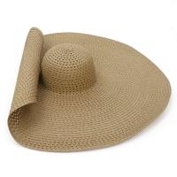 Sombrero de paja de verano con protección UV para mujer, sombrero grande para viajes al aire libre, sol, 25CM - details 1