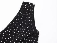 Ropa de mujer europea y americana falda corta de vestido de hombro inclinado de lunares de moda suave - details 10