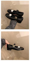 Mercedita pequeña de piel para mujer, otoño e invierno, tacón grueso. - details 5