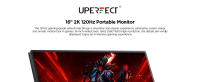 Monitor Portátil UPERFECT 16" 2K, 144Hz, Filtro de Luz Azul Ideal para Juegos y Uso de Oficina - details 1