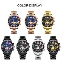 Moda masculina de acero inoxidable con calendario estilo puntero de reloj - details 3