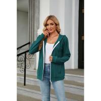 Sudadera con capucha y cremallera cerrada para mujer - details 13