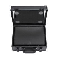 Estuche grande para maquillaje, caja organizadora de cosméticos con luces y espejo, estuche de maquillaje con divisores personalizados, negro - details 0