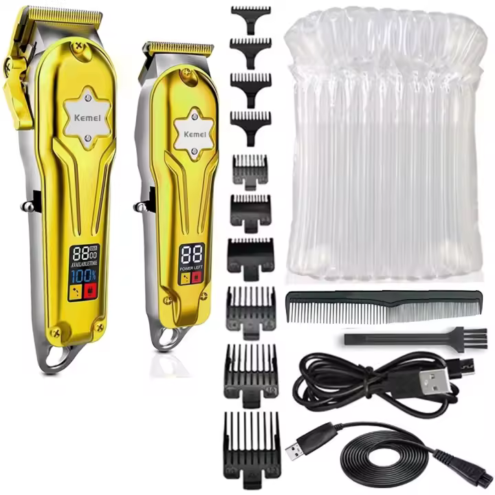 Kemei-kit combinado de metal para hombre, cortadora de pelo eléctrica, profesional, recargable, 2011 - 1