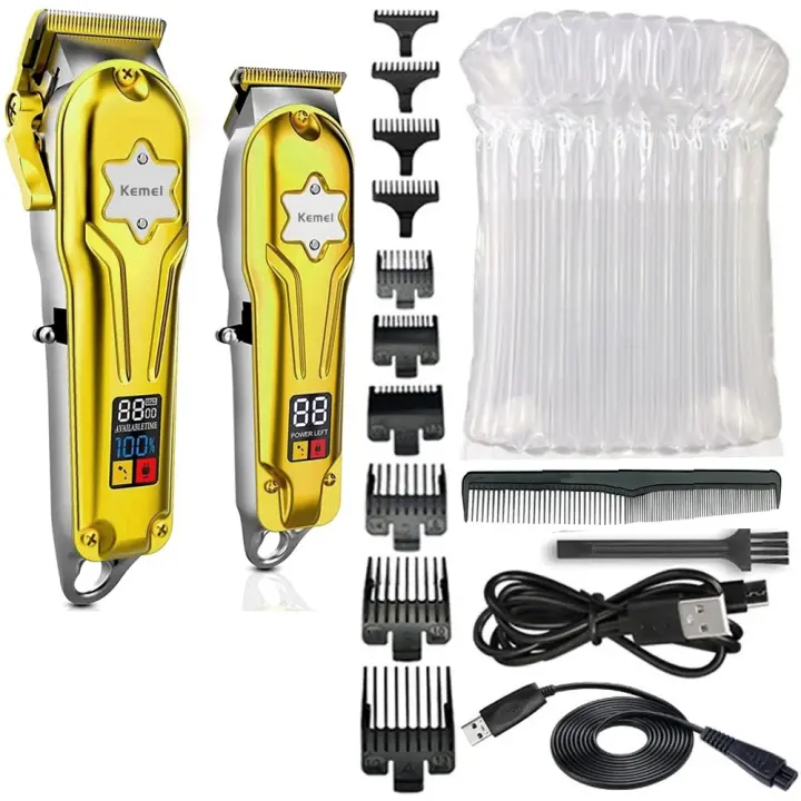 Kemei-cortadora de pelo profesional, potente kit combinado de peluquería profesional, cortadora de pelo eléctrica, máquina de corte de metal, 2011 - 1