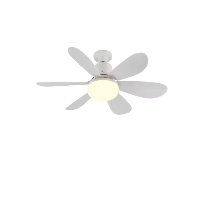 Ventilador de techo de 20,5 pulgadas con luz y mando a distancia, bombilla LED E27 de 40 W, 3 cambios de luz, sin cable, apto para cocina, dormitorio y habitaciones pequeñas. - 1