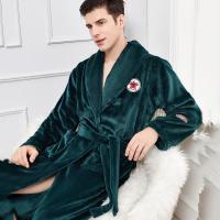 Bata gruesa de franela para hombre, Kimono de baño, camisón cálido, lencería íntima, ropa de casa de talla grande, Otoño e Invierno - details 1