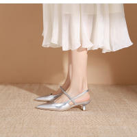 Zapatos clásicos y versátiles de una sola pieza con tacón de aguja negro estilo francés - details 17