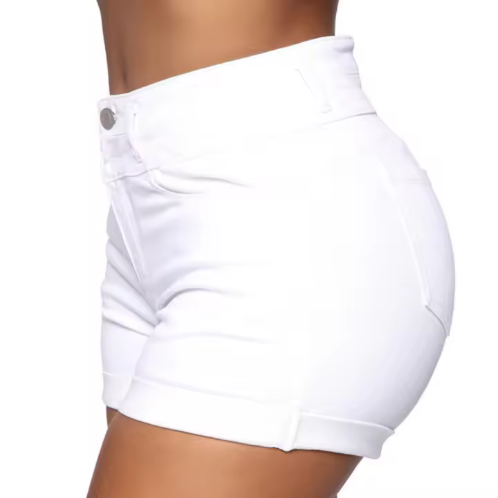Shorts vaqueros casuales de cintura alta a la moda para mujer de verano - 1