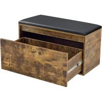 Banco Zapatero con Cajón Mueble Zapatero para 3 Pares de Calzado con Asiento Tapizado para Entrada Vestíbulo Dormitorio Aglomerado Polipiel 80 x 39 x 45 cm - details 17