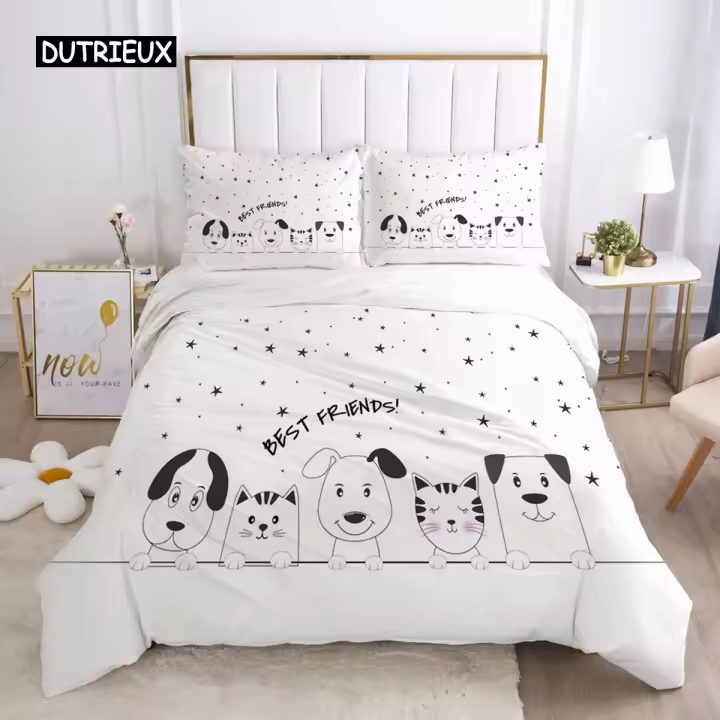 Conjunto de Funda de Almohada de Dibujos Animados de Princesa Mágica Tamaño de Cama King - 1