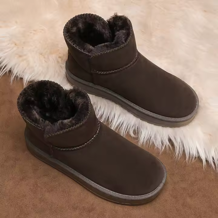 Botas de nieve zapatos de algodón grandes de pan cálido de invierno integrados de piel para hombre - 1