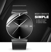 Reloj de Negocios Elegante de Acero Inoxidable Resistente al Agua, Movimiento de Cuarzo, Correa de Cuero Marca Superior - details 0