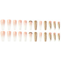 Uñas largas navideñas con diamantes de imitación, encantadoras, cómodas de llevar, manicura, uso diario y fiestas - details 0