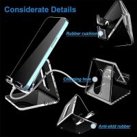Carga universal del soporte del teléfono móvil de acrílico transparente en el escritorio - details 2