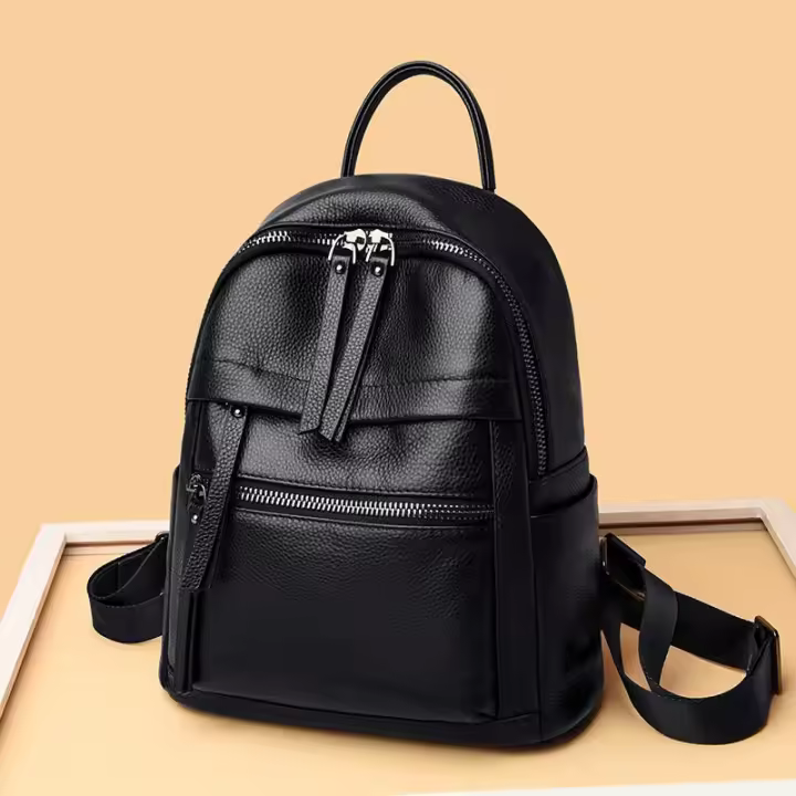 Mochila De piel de vaca para mujer y niña adolescente, morral de cuero suave de alta calidad, gran capacidad para viajes y ocio, novedad de 2023 - 1