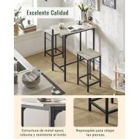 Juego de Mesa Comedor Conjunto de Mesa Alta de Bar con 4 Taburetes y 1 Mesa Gris - details 46