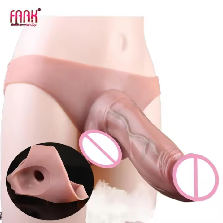 Embalaje privado SEXY FAAK Calzoncillos de silicona con consolador realista hueco grande usable con funda Masturbador masculino Juguetes sexuales para hombres Retraso de la eyaculación - 1