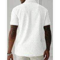 Temu Shein Camisa de manga corta con botones y cuello vuelto de color sólido para hombre Casual Diario - details 5