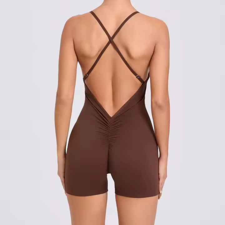 Traje deportivo de secado rápido de color sólido, cómodo para correr, pedalar, mango sin mangas de yoga - 1