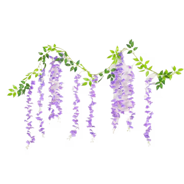 Nuevo 10 picos de flores hiedra de glicina simulada 180cm planta Artificial vid arrastre flor de seda decoración de boda - 1