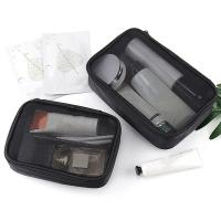 Bolso De Maquillaje Para Mujer En Color Sólido Con Cierre De Cremallera Bolsa De Cosméticos Transparente Y Malla Portátil Mini Para Viajes Organizador De Almacenamiento - details 2