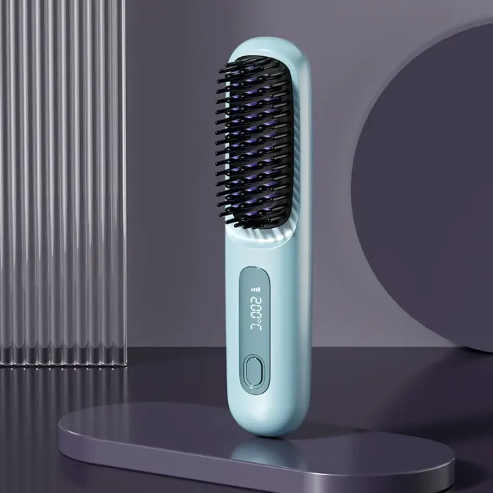 Plancha de Pelo Inalámbrica para Mujer Control de Temperatura de 3 Niveles, Cuidado de Iones Negativos, Antescalduras, Carga USB con Pantalla LED, Diseño Portátil para el Hogar y los Viajes, Regalo Perfecto - 1