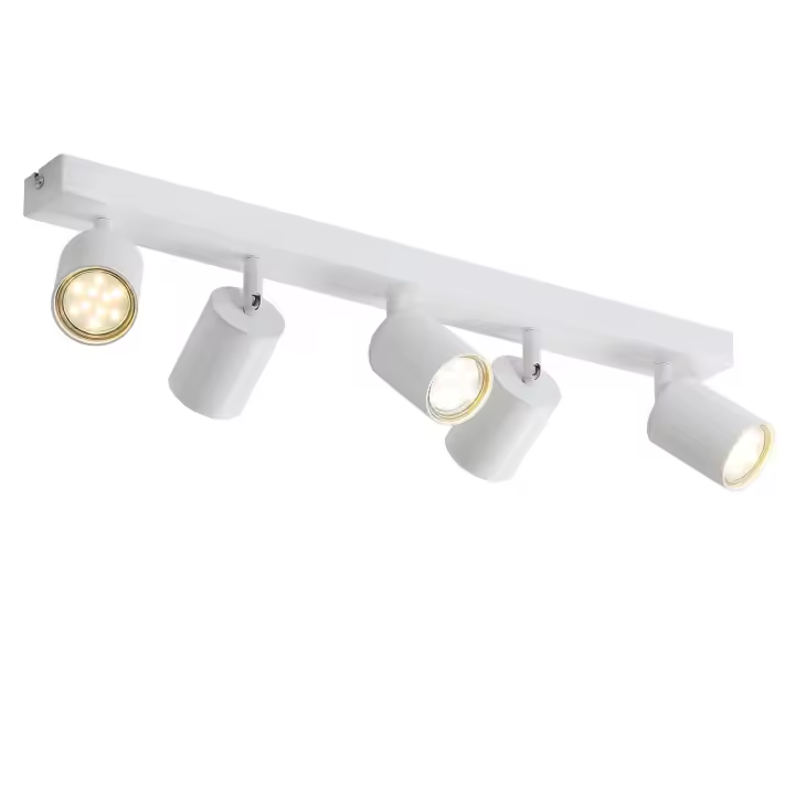 CBJKTX 5 Focos LED de Techo Blancos GU10 Flame 330 °   Lámpara de pared industrial moderna giratoria para sala de estar dormitorio cocina sin - 1