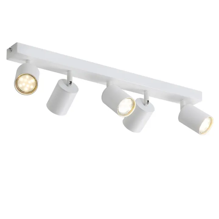 CBJKTX 5 Focos LED de Techo Blancos GU10 Flame 330 °   Lámpara de pared industrial moderna giratoria para sala de estar dormitorio cocina sin - 1