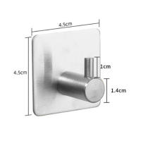 Ganchos para toallas de acero inoxidable, ganchos de pared cuadrados autoadhesivos, soporte dispensador de papel higiénico, ganchos para abrigos de pared, organizador de cocina y baño, 4 Uds. - details 1