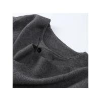 Chaqueta de lana corta Elegante para mujer con cuello redondo Abrigo holgado con manga larga y abertura de manga corta Moda de calle alta 2024 - details 7