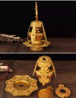 Olla de Tapa Hecha a Mano de Tantrismo Nepes Olla de Vidado de Cobre Puro Dorado para el Hogar - details 5