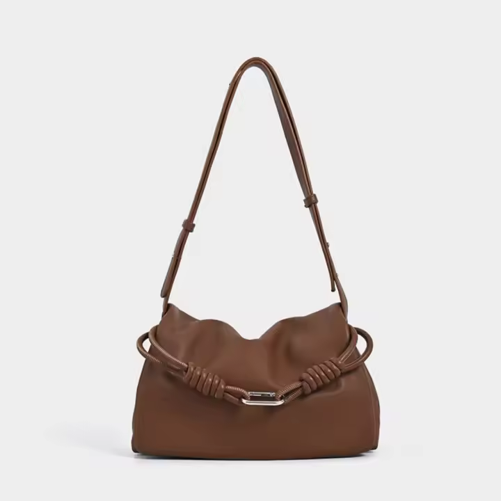 Bolso de Mano de Cuero Suave Tejido 2025 Bolso Messenger de Hombro para Mujer Gran Capacidad - 1