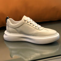 Zapatos blancos de estilo británico de cuero, zapatos de plataforma con aumento para hombres - details 14