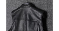 Chaleco sintético clásico para hombre, ropa elegante con cuello levantado para moto, con , - details 5