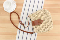 Bolsa de papel tejida pequeña para fotografía, bolsa cruzada versátil, estilo bosque, playa, vacaciones en la playa, nueva cuerda - details 4