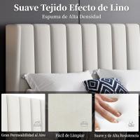 Cama Doble Tapizada 140 x 200cm Estructura de Madera y Metal Moderno Ideal para Adultos 2 Personas - details 5