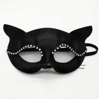 Máscara de encaje de Halloween media cara bola de mascarada femenina Cosplay Animal cara de gato máscara negra - details 7