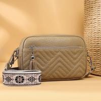 Bolso de Mano de Cuero Genuino para Mujer Color Sólido con Borlas Bolso de Hombro de Cuero de Vaca - details 8