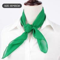 Bufanda de gasa para el cuello, pañuelo cuadrado fino, accesorios de moda para ropa, color sólido - details 5