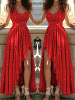 Vestidos de noche para mujer, ropa de fiesta elegante, Sexy, cola roja, elegante, graduación, Formal, Ocn, dama de honor - details 0