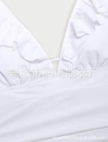 Traje de baño con cuello en V con traje de baño con cordones y borde con volantes - details 9